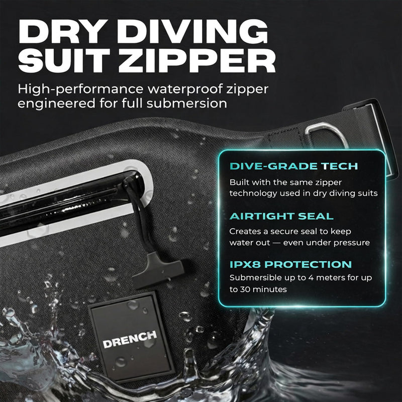 DRENCH Waterproof Fanny Pack with Floating Phone Pouch, IPX8 Submersible Waist Pack Dry Bag for Swimming, Snorkeling, Kayaking & SUP, Waterproof Belt Bag for Beach, Travel & Water Sports