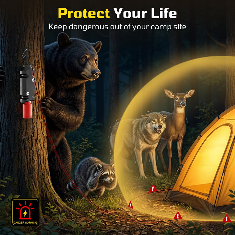 Perimeter Trip Alarm, 12 Gauge Trip Alarm, Camping Trip Wire Alarm Device with Screw and Extension Chains, Early Warning System for Camping and Outdoor Safety/ Bear Deterrent(Suitable Multiple Models) 2 Pack