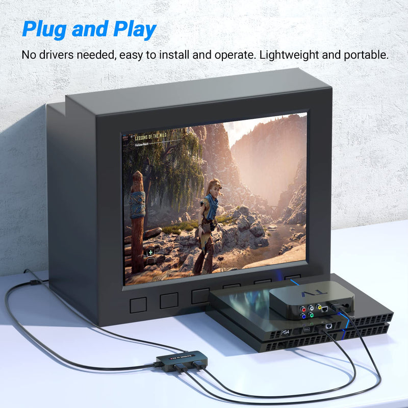 2 x HDMI to RCA Converter, Dual Port HDMI to AV Composite Converter for HD Devices to Display on Old TVs Dual HDMI to RCA