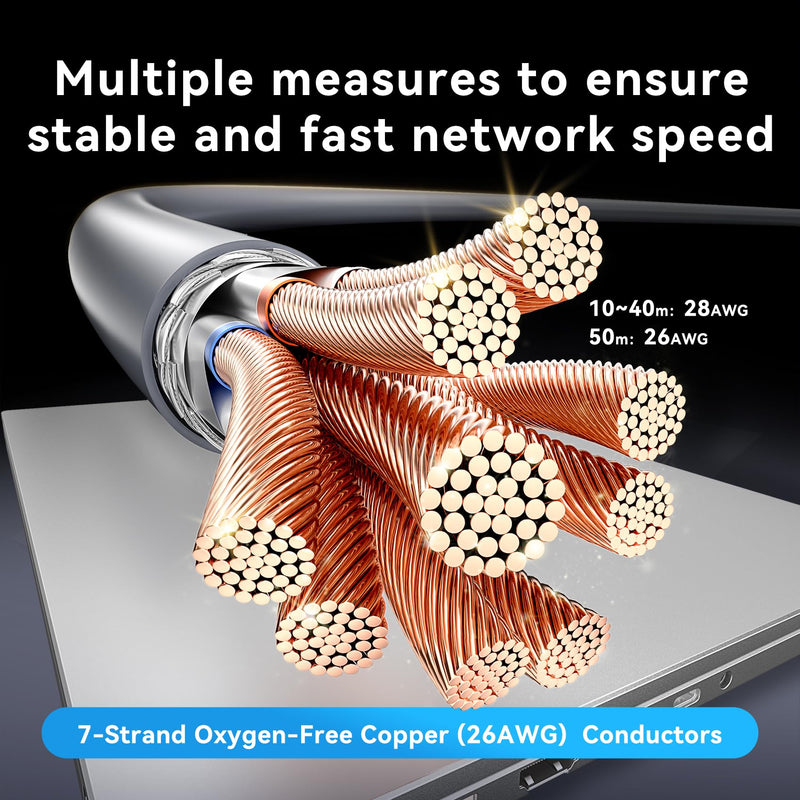 VENTION Starlink Gen 3 Bundle: 100ft Cat 7 Ethernet Cable & IP68 Waterproof Coupler for Max Speed & Reliability