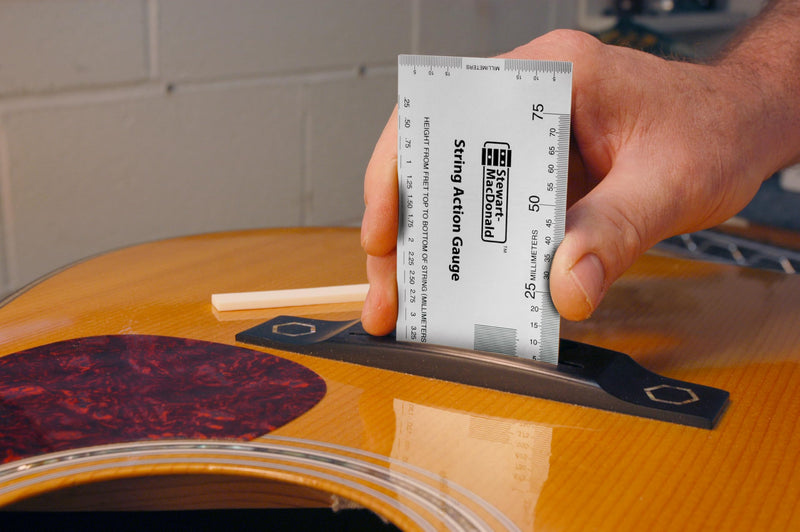 [AUSTRALIA] - StewMac String Action Gauge And Ruler, Inches, Stainless Steel - Designed by StewMac, The Original measuring tool for acoustic and electric guitar, and bass setup 