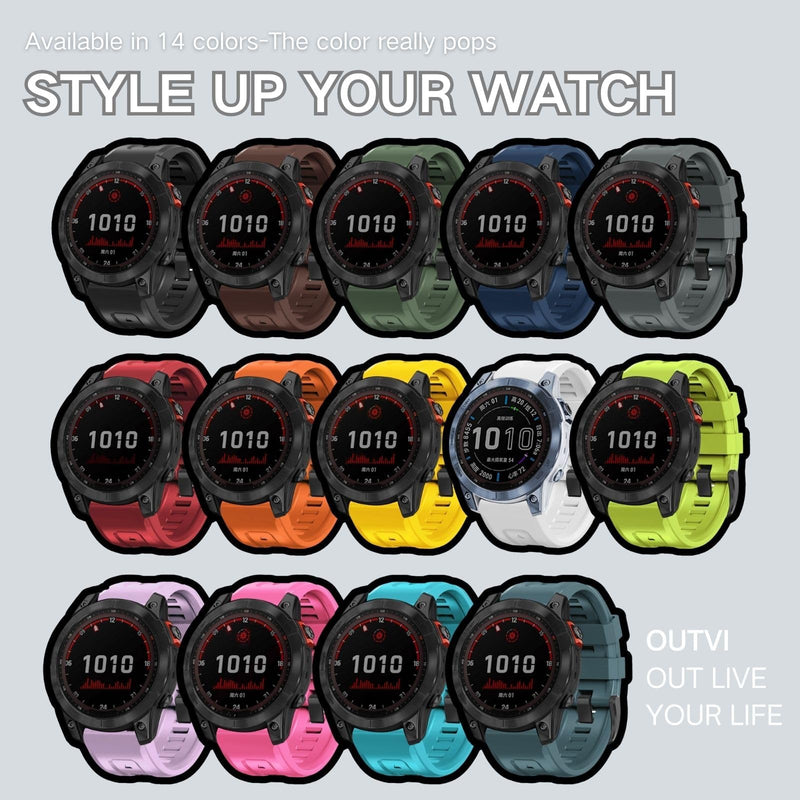 26mm watch band for garmin fenix 5x 6x 7x 3 hr quickfit 26 watch band for garmin women men silicone Black and Red bundle