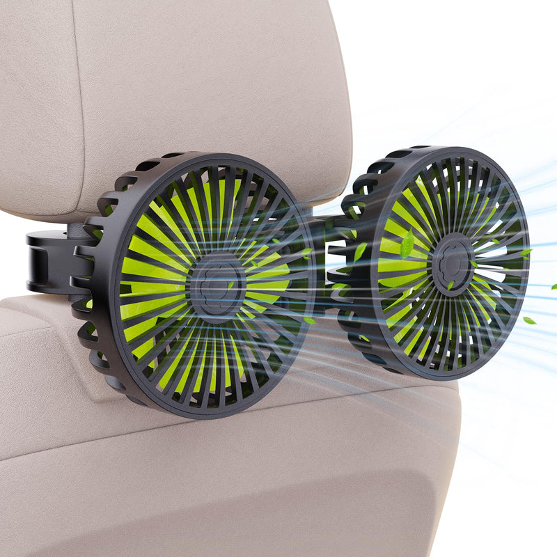 Hayousui Dual Head Car Fan and USB Car Fans for Backseat