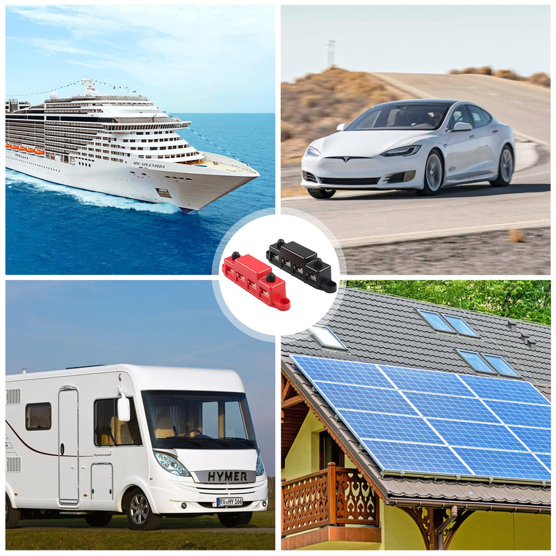 [AUSTRALIA] - Idota Bus Bar 12 V - 48 V DC Bus Bars Distribution Block 150 A Busbar with M8 Terminal Bolts Power Rail for Car Boat Solar System 