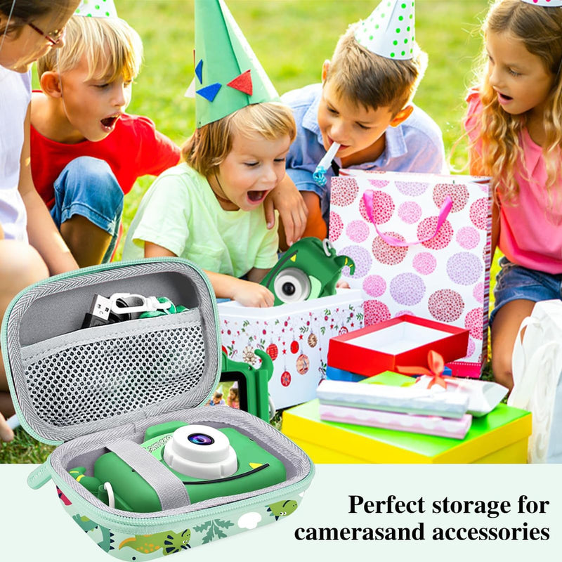 Leayjeen Kids Camera Case Compatible with Goopow/Mgaolo/HOOMOON/Hangrui Kids Camera Toys and Children Digital Video Camcorder Camera,Best Easter Birthday Festival Gift -Green Dinosaur(Case Only) Green Dinosaur