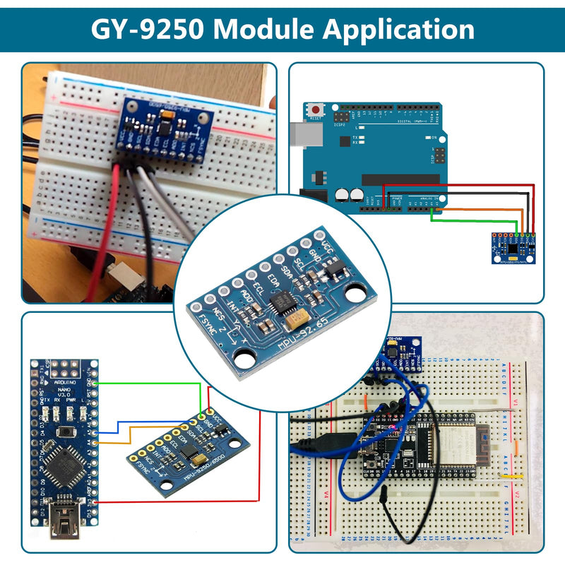 GY-9250 9-Axis Sensor Module Binghe 1 Piece MPU9250 Accelerator Gyro Sensor Compass Magnetic Field Sensor Acceleration Range ±2±4±8±16g I2C/SPI Communication 3-5V Compatible with Arduino