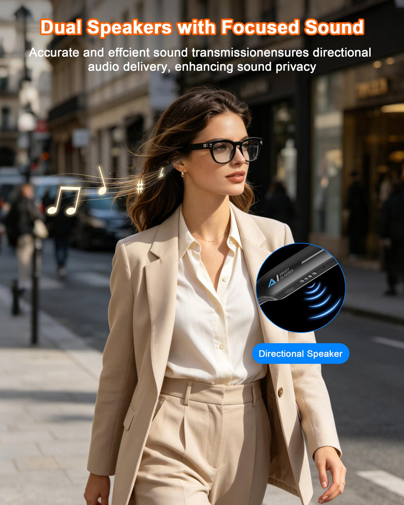 Matsusho AI Smart Glasses with 4K Camera Compatible for iPhone & Android | 13MP HD Video Recording Camera Glasses,Voice Control,Real-Time Translation,Bluetooth Call Smart Sunglasses for Men Women