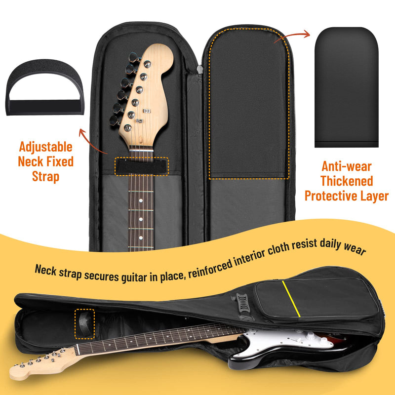 CAHAYA Electric Guitar Bag Gig Bag 6mm Padding Backpack Padded Soft Guitar Case Black CY0226 Electric Bag