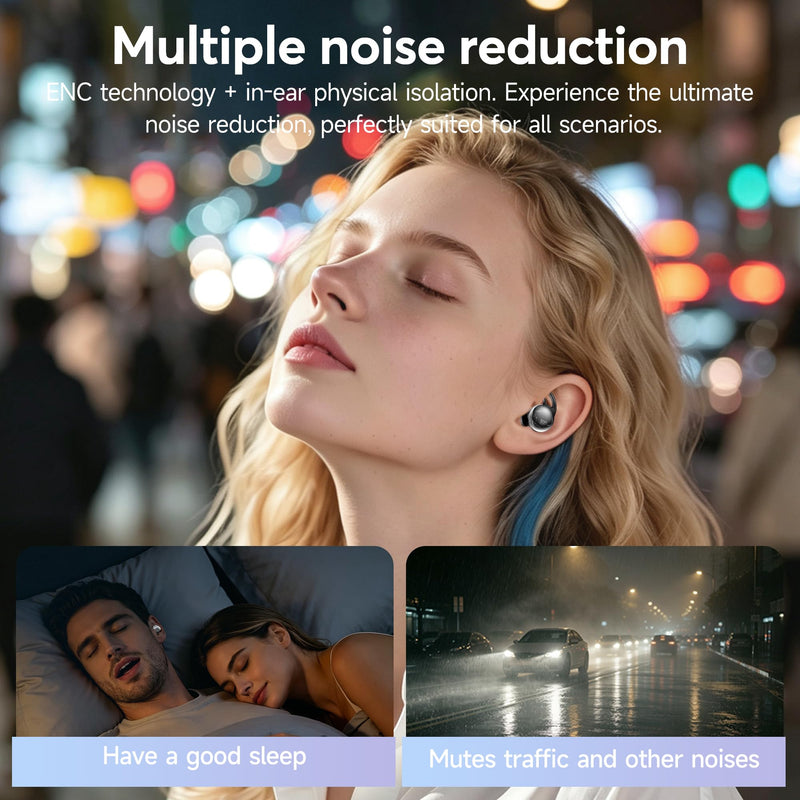 Sleep Earbuds for Side Sleepers, Bluetooth 6.1 Noise-Cancelling Sleepbuds | Sleep Headphones 90H Playtime,Invisible Mini Tiny Low Profile Earbuds for Sleep,Small Ear Canals White Noise Sleeping Earbuds carbon fiber black