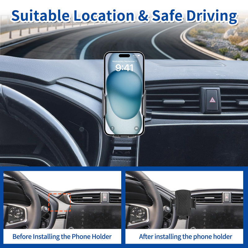 Car Phone Mount for Honda CR-V 2017-2022 Phone Holder Navigation,Fit for CRV Cellphone Mobile Cradle Auto Accessories Bracket Anti-Shake,360 Degree Rotation,Compatible for All Cell Phones for Honda CRV 2017-2022