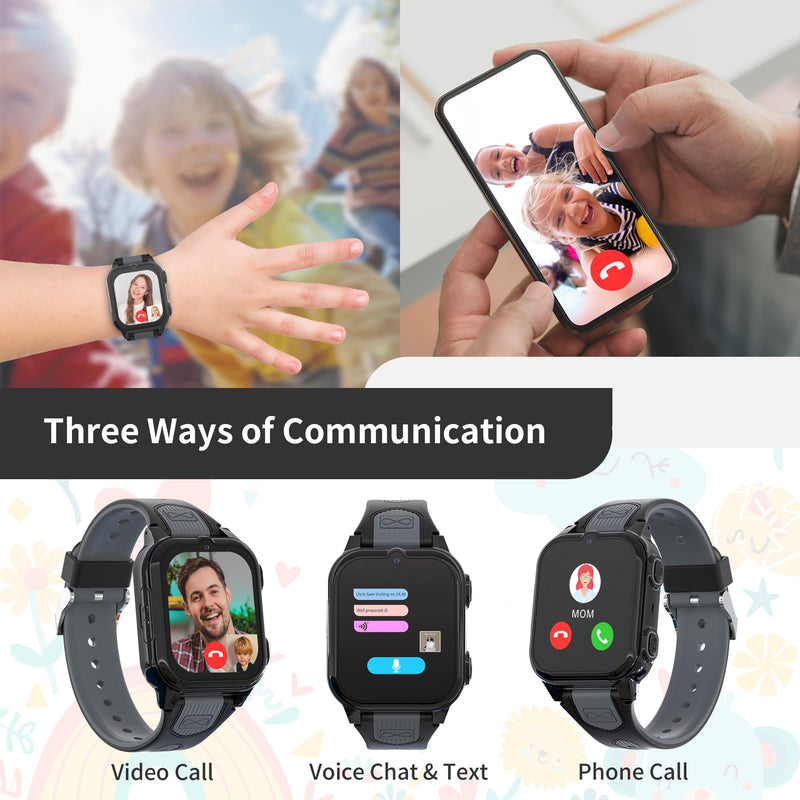 Citfis C6 Kids Smart Watch for Boys with GPS Tracker(Black)