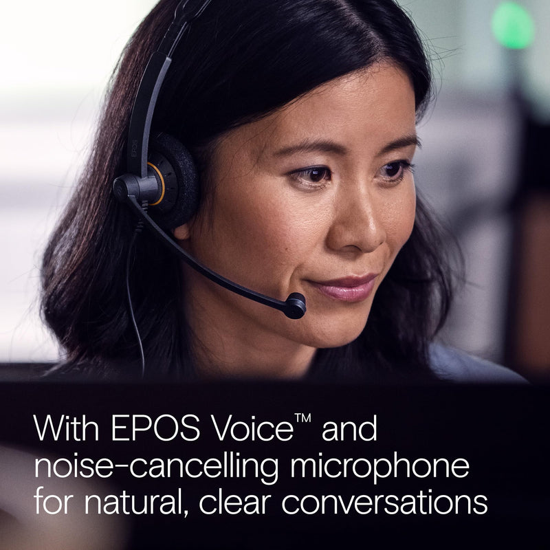 [AUSTRALIA] - EPOS Sennheiser Consumer Audio SC 60 USB ML (504547) - Double-Sided Business Headset | For Skype for Business | with HD Sound, Noise-Cancelling Microphone, & USB Connector (Black) 
