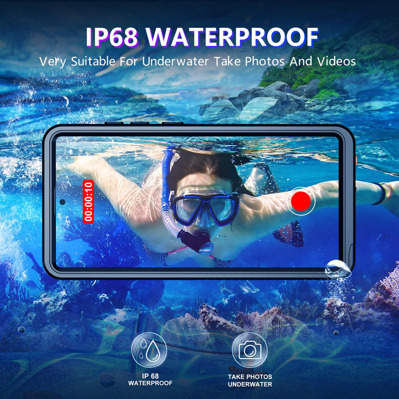 Compatible with Samsung Galaxy S24 Ultra Case Waterproof with Belt Clip Holster Holster, Built-in Lens & Screen Protector Military Grade Shockproof Dropproof Full Body Phone Case