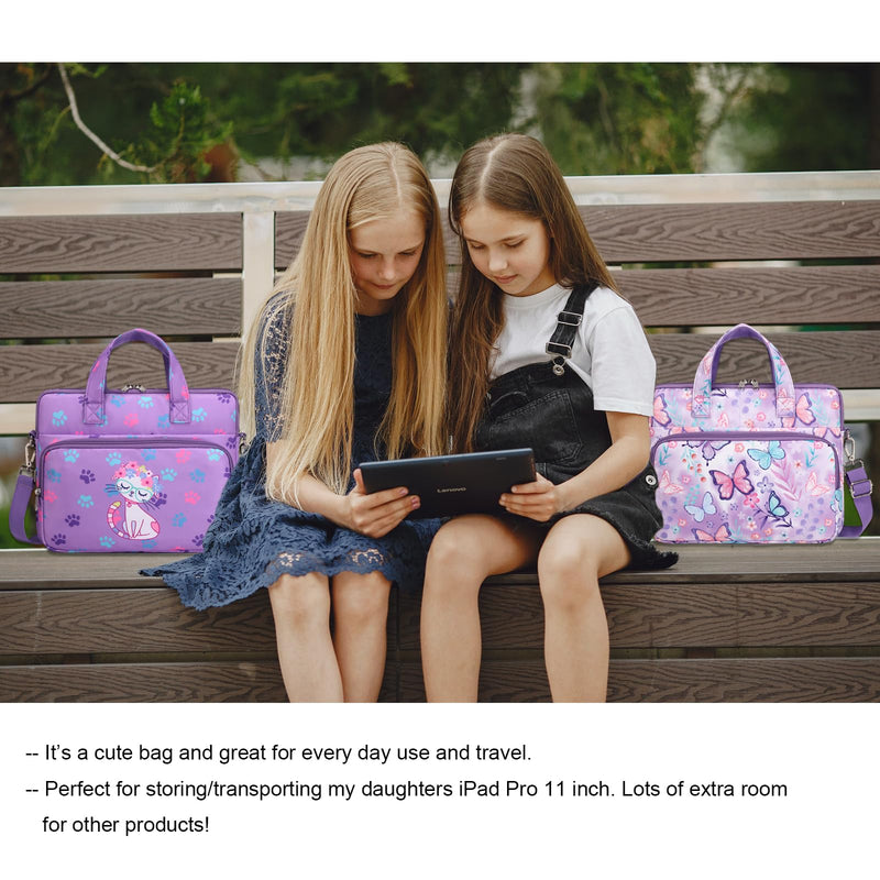 [AUSTRALIA] - Octsky Tablet Sleeve Bag Kids Tablet Carrying Sleeve Bag 12.5 Inch Tablet Protective Bag with Shoulder Strap, Soft Lining Unicorn Bow 