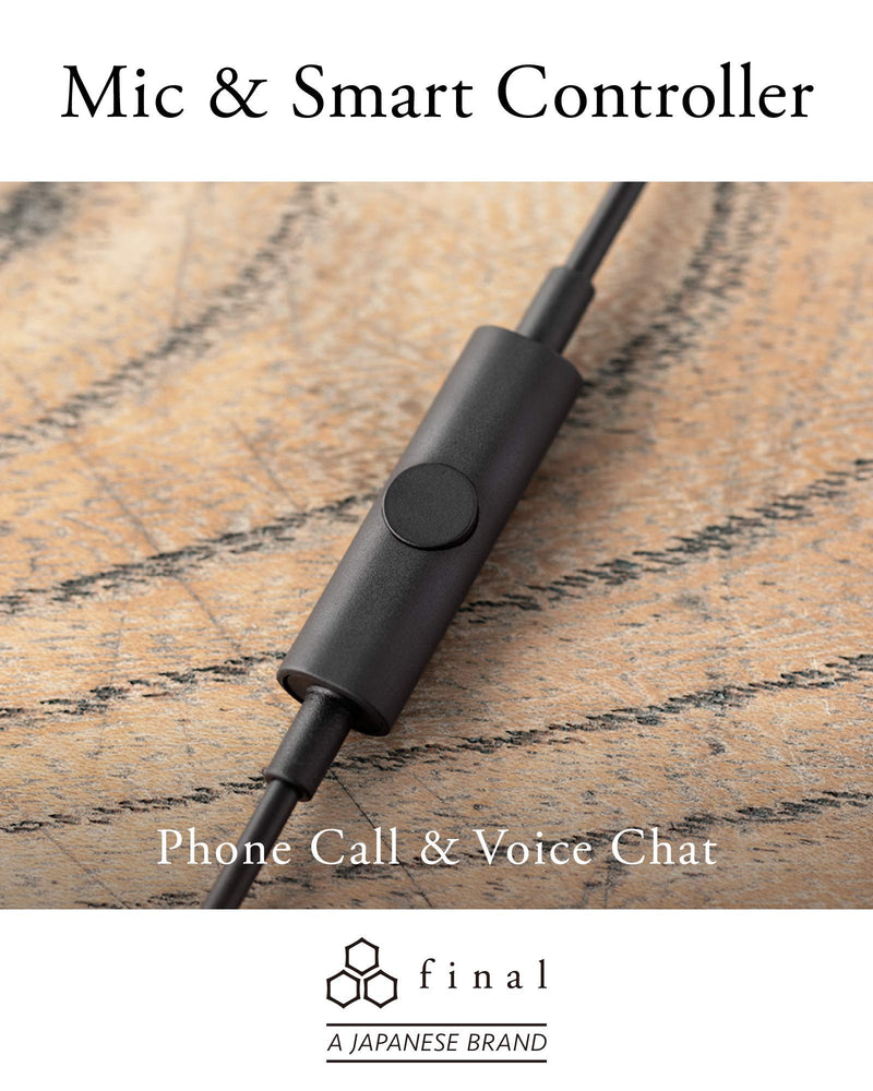 Final FI-E3DSSC in Ear Isolating Earphones with Smartphone Controls and Microphone - Chrome/Black with mic