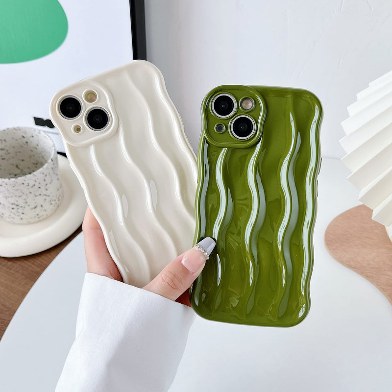 Caseative Water Ripple Pattern Curly Wave Frame Soft Compatible with iPhone Case (Silver,iPhone 14 Pro Max) Silver iPhone 14 Pro Max
