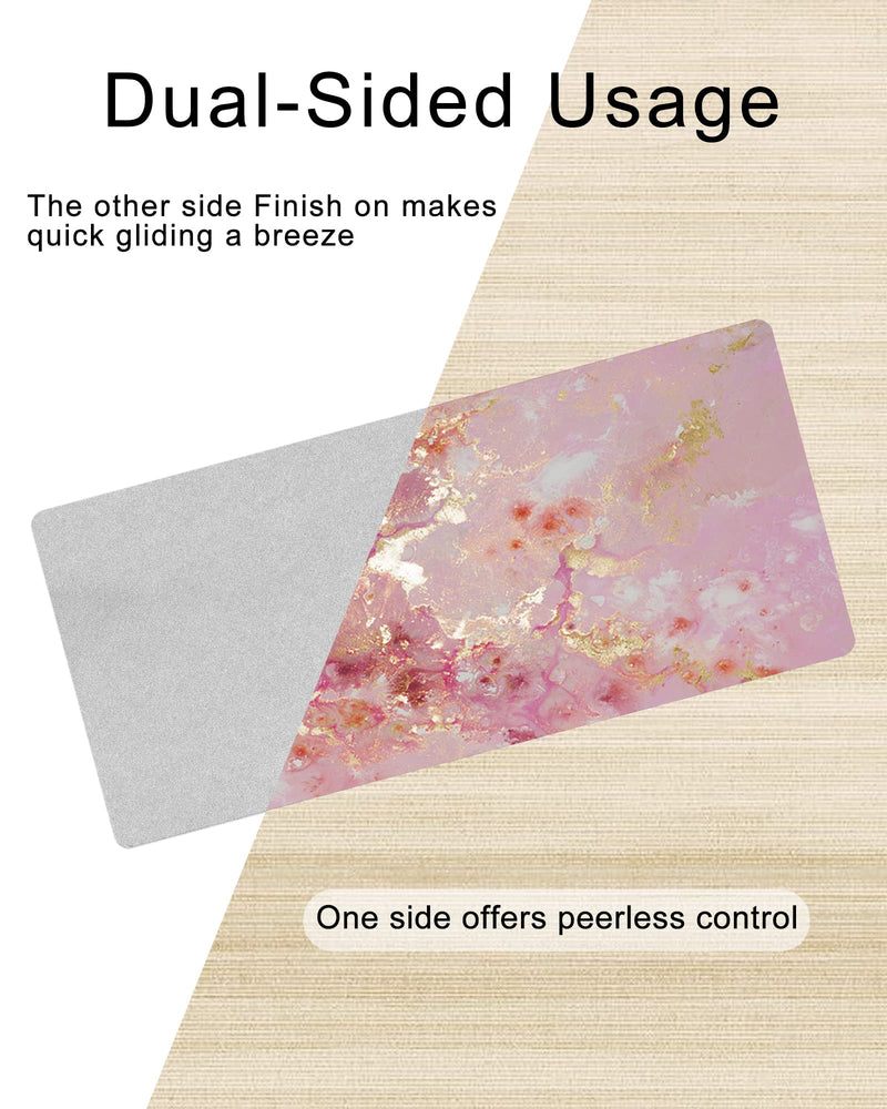 Loveon Rose Gold Large Mouse Pad,Cute Extended Gaming Desk Decor Pad,Office Desk Mat,PU Leather Waterproof Mousepad,Computer PC Laptop Pads for School Office Home and Game,31.5" x 15.7" -Golden Marble Rose Golden Marble