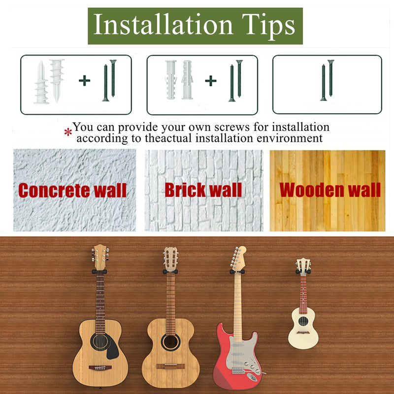 Guitar Wall Mount with Auto-Lock & Auto-Rotate Mechanism | 10KG+ Heavy Duty | Universal Mount for All Headstock/Neck Widths, Classical, Acoustic, Electric Guitars, Bass, etc(Wood Red) Wood Red
