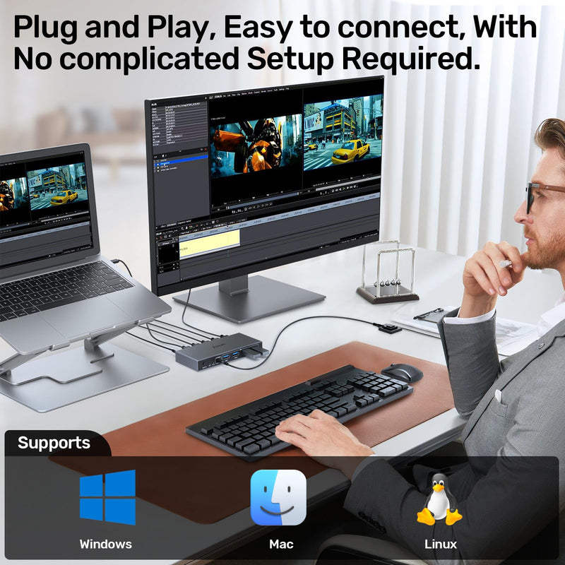 Alxum HDMI KVM Switch 1 Monitor 2 Computers KVM Switcher with Audio Jack | 4K@60Hz 2 PC 1 Monitor KVM Switch Dual HDMI 4 USB Ports for Keyboard Mouse Printer,5Gbps Button/Remote Control Power Delivery Gray