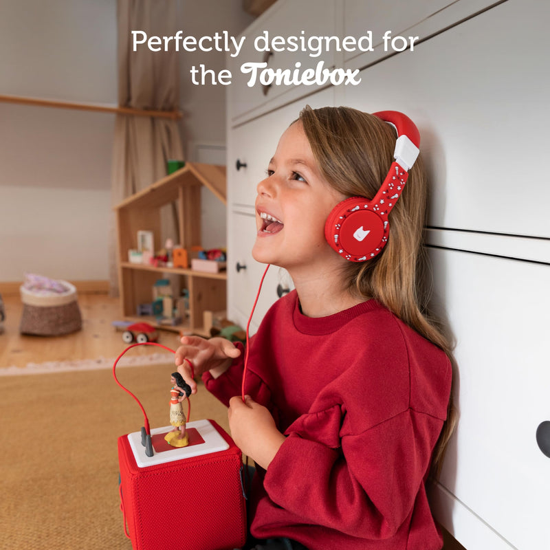 [AUSTRALIA] - Tonies Foldable Wired Headphones for Kids - Comfortably Designed to fit On-Ear - Works with Toniebox and All 3.5mm Devices - Pink 