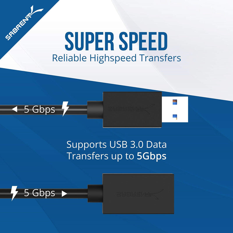 USB 3.0 to SATA External Hard Drive Lay Flat Docking Station with Built in Cooling Fan for 2.5 or 3.5in HDD, SSD+USB 3.0 Extension Cable A Male to A Female [Black] 3 Feet