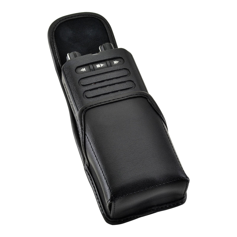 Turtleback Case Made for Motorola Minitor 7 Voice Pager Fire Radio Phone Black Leather Belt Case with Heavy Duty Rotating Removable Clip, Magnetic Closure Flap Leather - Minitor 7 HD Belt Clip