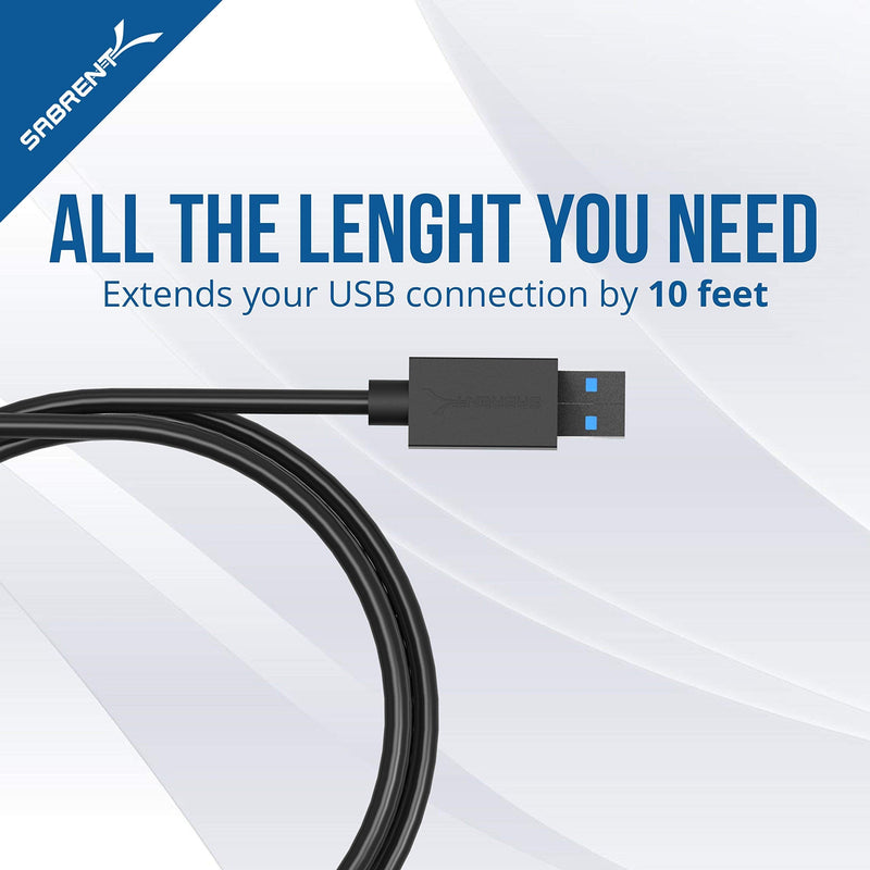 Sabrent USB 3.0 to SATA External Hard Drive Docking Station + 22AWG 10 Feet USB 3.0 Extension Cable