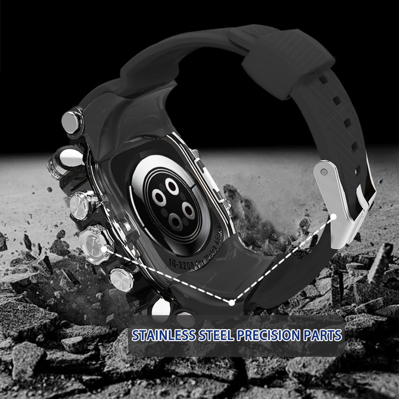 Case compatible with Apple Watch Series 10/11 46mm Bands for Men, iG3200 High End Sport Wristband with Case Protector for iWatch 10/11 46mm, Stylish Gift for Husband Boyfriend (Black)