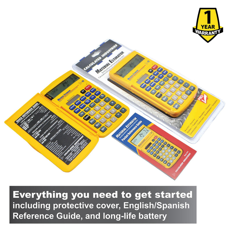 Calculated Industries 4019 Material Estimator Calculator | Finds Project Building Material Costs for DIY’s, Contractors, Tradesmen, Handymen and Construction Estimating Professionals,Yellow | Building Materials Quantities and Costs for DIY’s, Contracto...