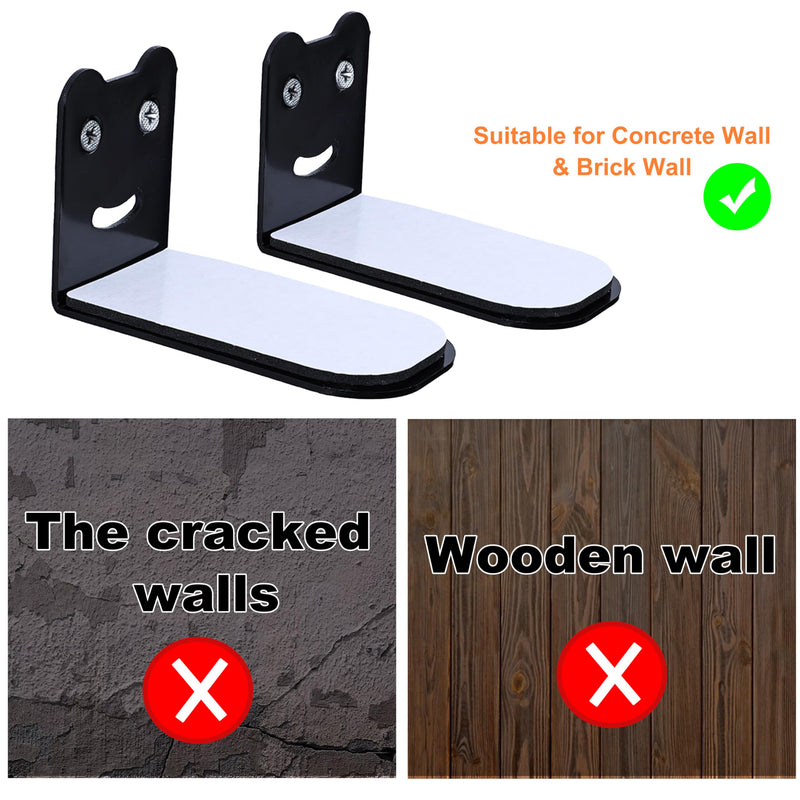 Suixing Sound Bar Mounts Universal Soundbar Wall Mount Bracket Kit for Most of Soundbars Wall Mount Shelf Mounting Brackets(Curved 3.54 INCH) Black_3.54" Length 3.54"