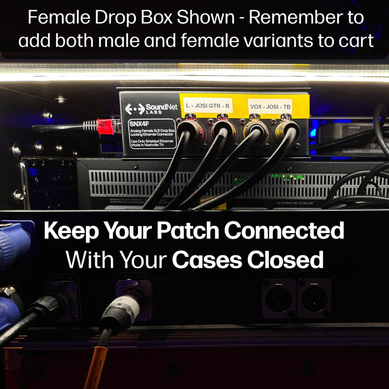 [AUSTRALIA] - Made in USA 4ch Audio Over Ethernet Drop Box - XLR Over Cat5 - XLR Over Ethernet - 4 Channel Snake - EtherCon Audio Snake - Ethercon Snake (Male) Male 