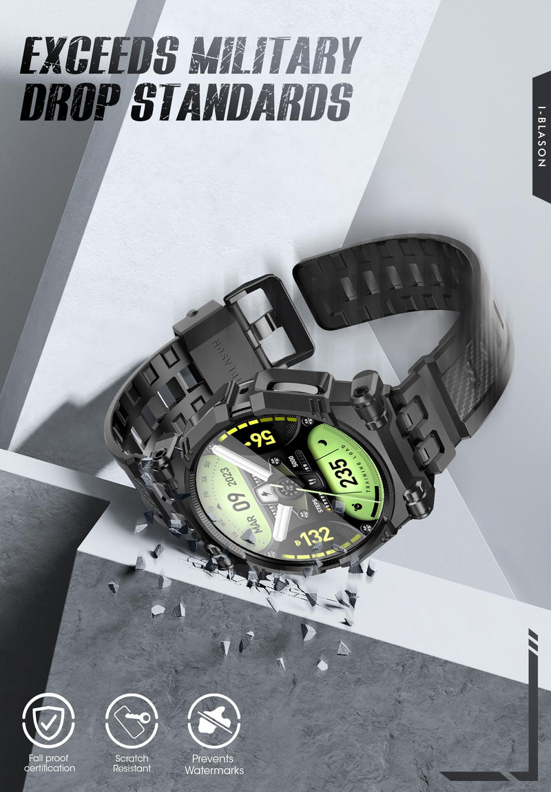 i-Blason Bundle of Samsung Galaxy Watch 6/5/4 Band [44mm] & Galaxy S23 Ultra Case (Black)