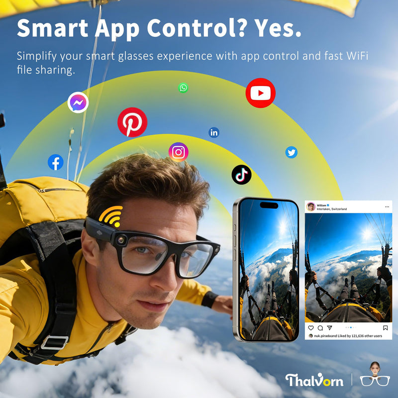 AI Smart Glasses, 2026 Cutting-Edge AI HD Camera Glasses | AI Voice Assistant, Object Recognition,100+ Languages Real-time Translation, Support Video Photo Music Calling, Wearable Tech