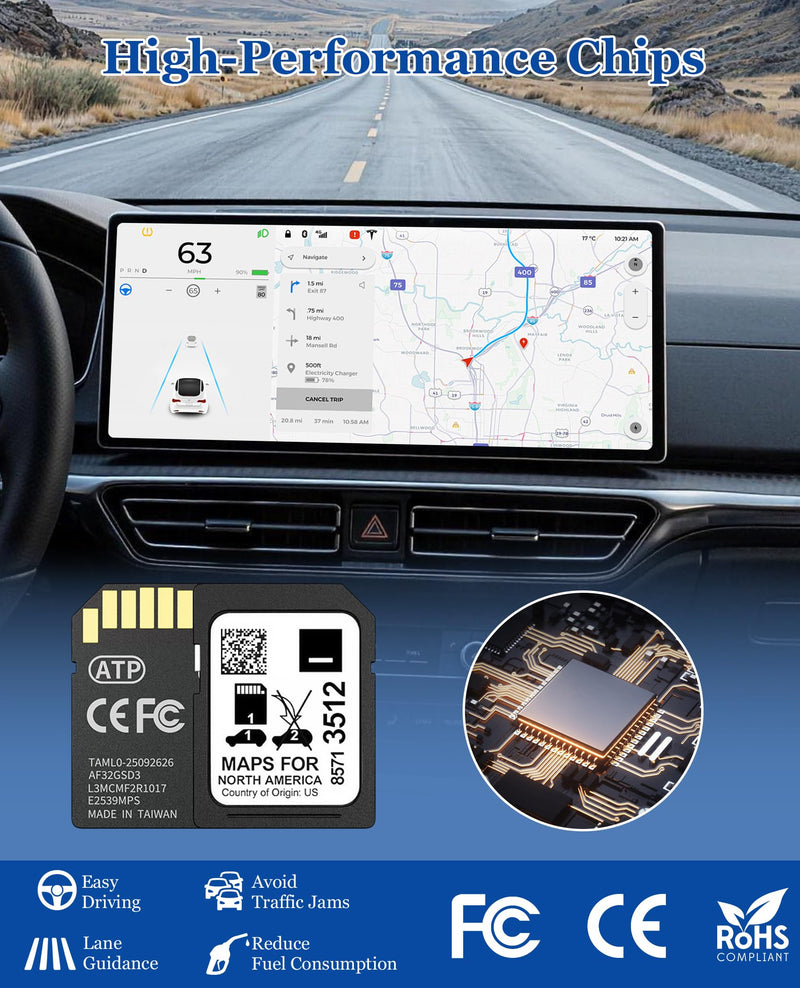 2026 GM Navigation SD Card for Cadillac Chevrolet Buick GMC 2019-2023 Vehicles, Latest GMC Navigation SD Card with Update USA/Canada/Mexico Maps, GPS SD Card Part 8571 3512 GMC Accessories