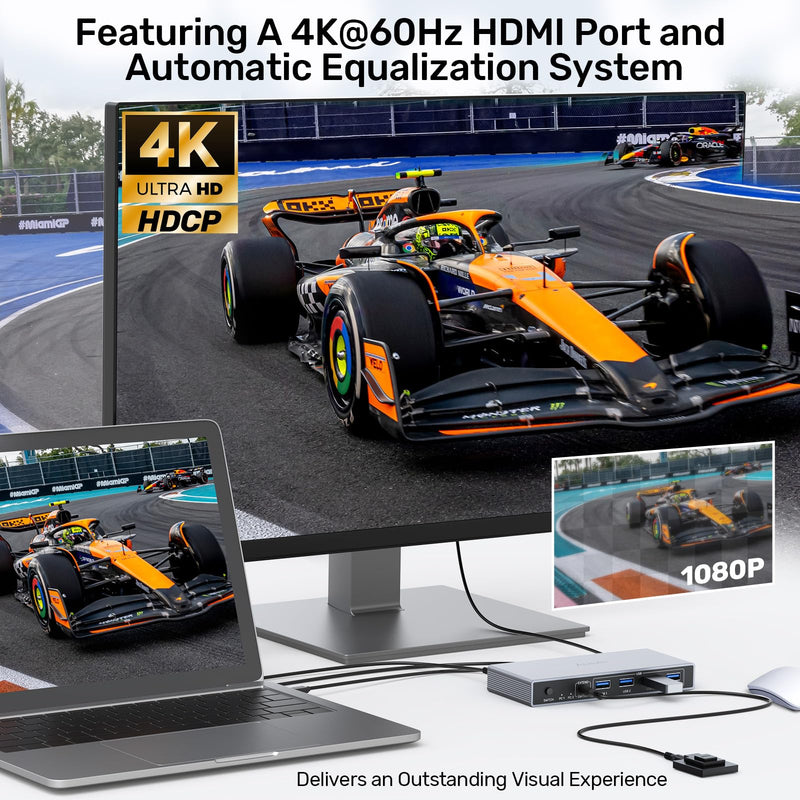 Alxum HDMI KVM Switch 1 Monitor 2 Computers KVM Switcher with Audio Jack | 4K@60Hz 2 PC 1 Monitor KVM Switch Dual HDMI 4 USB Ports for Keyboard Mouse Printer,5Gbps Button/Remote Control Power Delivery Gray