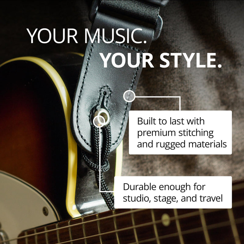 KLIQ AirCell Guitar Strap for Bass & Electric Guitar with 3" Wide Neoprene Pad and Adjustable Length from 46" to 56" (Regular), Grey One Size