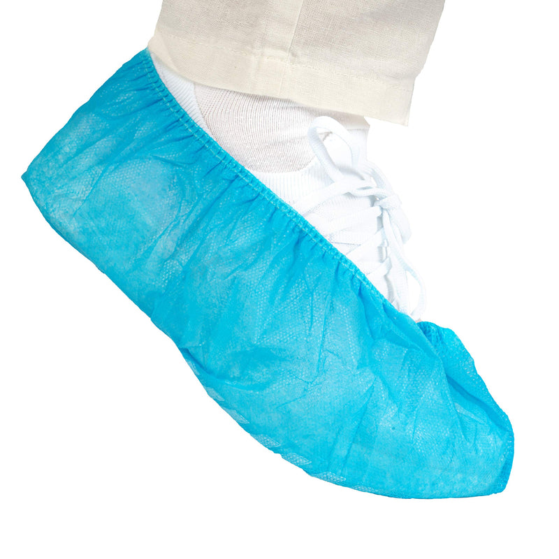 SOFEX Shoe Covers Pack of 100, Disposable Shoe Covers, Breathable, Non-Slip, Medical PP Overshoes with Sole Structure, Blue