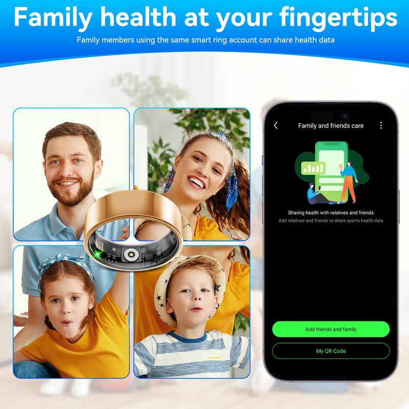 Fitness & Health Smart Ring for Men Women – Heart Rate, Blood Oxygen RG10B