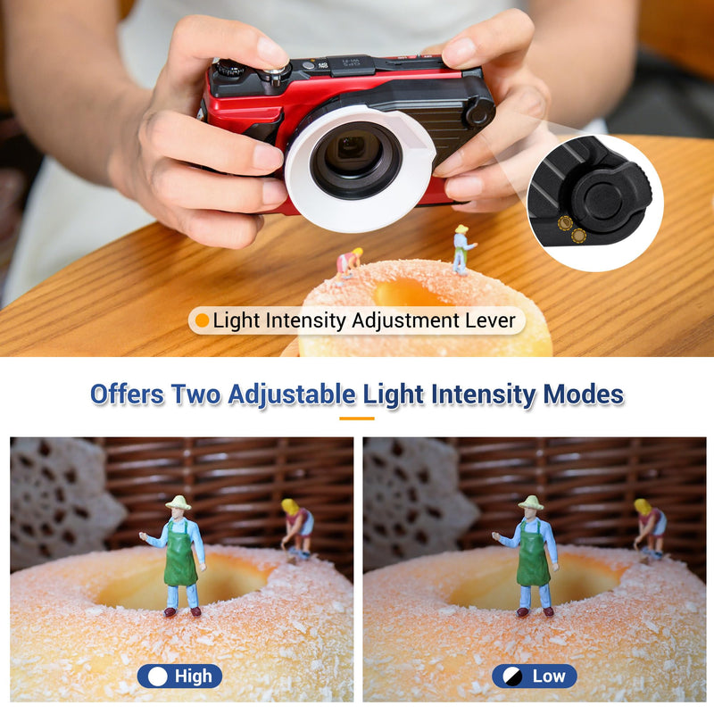 Flash Diffuser +LED Light Guide Ringfor Olympus TG-7 TG-6 TG-5 TG-4 TG-3 TG-2 TG-1