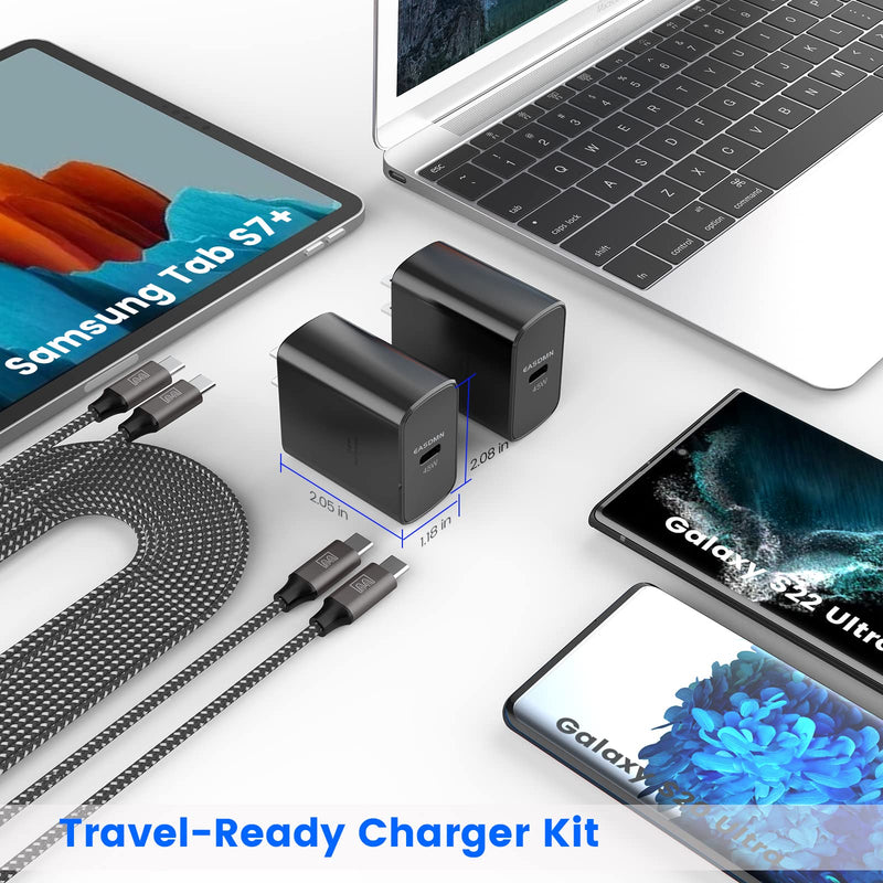 45W Super Fast Charger Type C, 2 PACK 45 Watt USB-C PD/PPS Wall Charging Block for Samsung Galaxy S23 Ultra/S23+/S22 Ultra/S22+/S22/S20 Ultra/Note 10 Plus, Galaxy Tab S8(with 2x 6.6ft Cable)