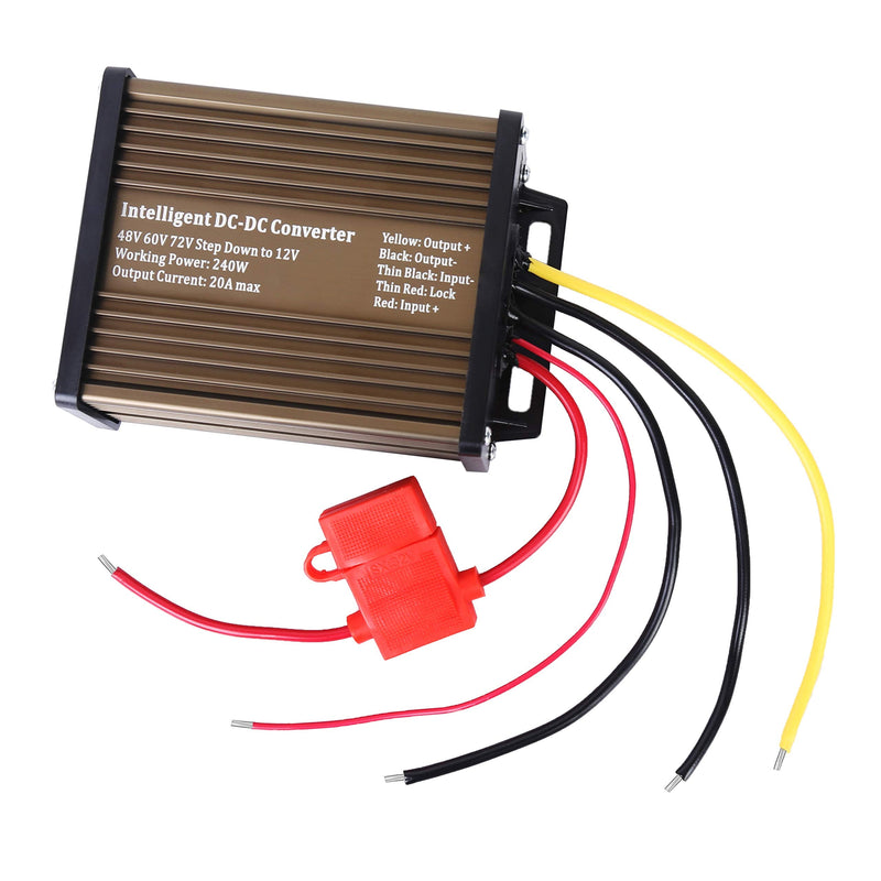 [AUSTRALIA] - Pro Chaser DC-DC 72V 60V 48V Volt Voltage to 12V Step Down Voltage Reducer Regulator 180W 15A for Scooters & Bicycles Golf cart (20A 240W) 20A 240W 