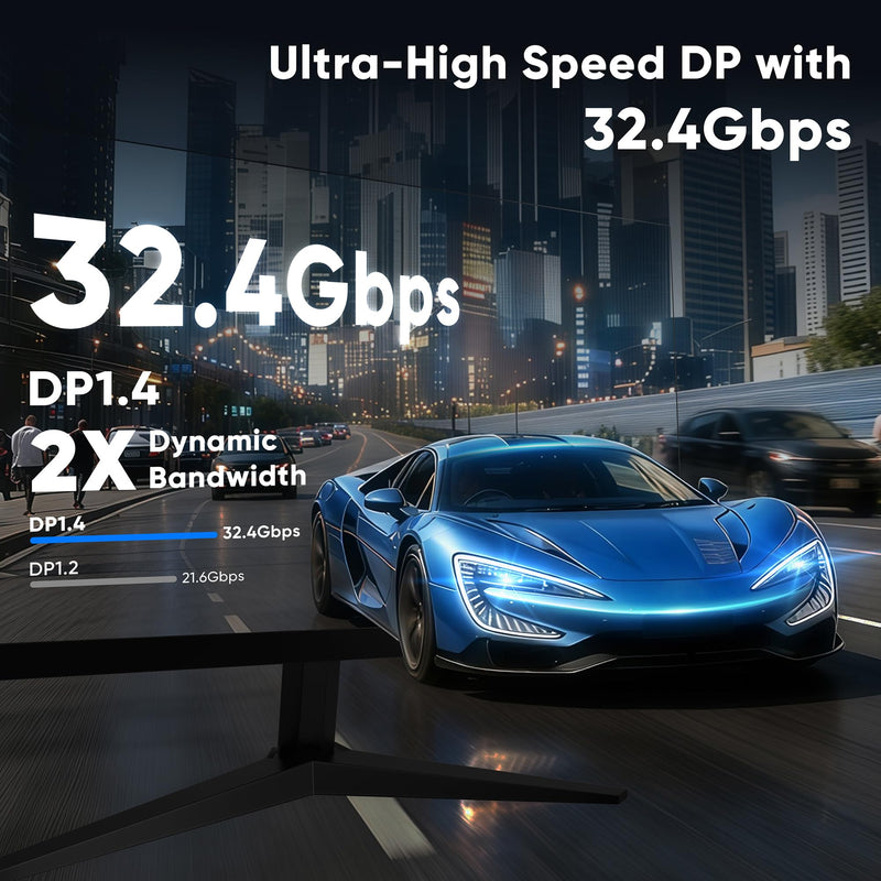 DisplayPort 1.4 Cable, 3FT, 10-Pack, 8K@60Hz, 32.4Gbps | 4K@120Hz, 2K@240Hz, HDR, DSC 1.2, FreeSync, G-Sync, FEC, Braided, For Monitor, Graphics Card, Gaming, Laptop, Docking Station Grey