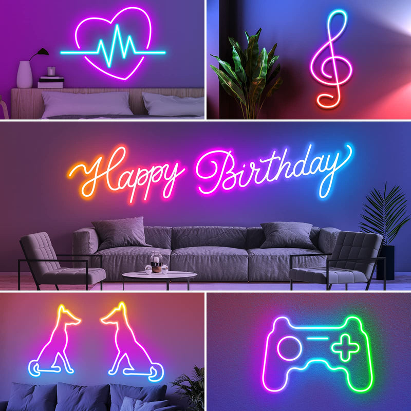 [AUSTRALIA] - 32.8Ft Neon Rope Lights,Flexible Led Rope Lights Control with App/Remote,Multiple Modes RopeLights,IP65 Outdoor RGB Led Neon Lights NonWater Resistant,Music Sync Gaming Led NeonLight Strip 32.8FT 