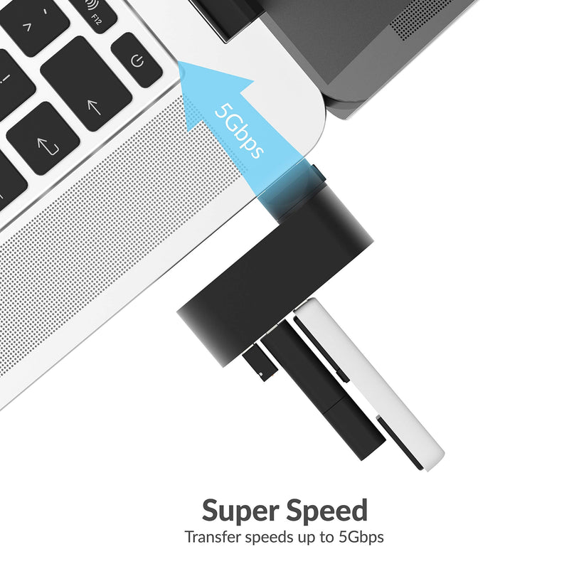 SABRENT USB 3.0 Sharing Switch for Multiple Computers and Peripherals LED Device Indicators + Premium 3-Port Aluminum Mini USB 3.0 Hub