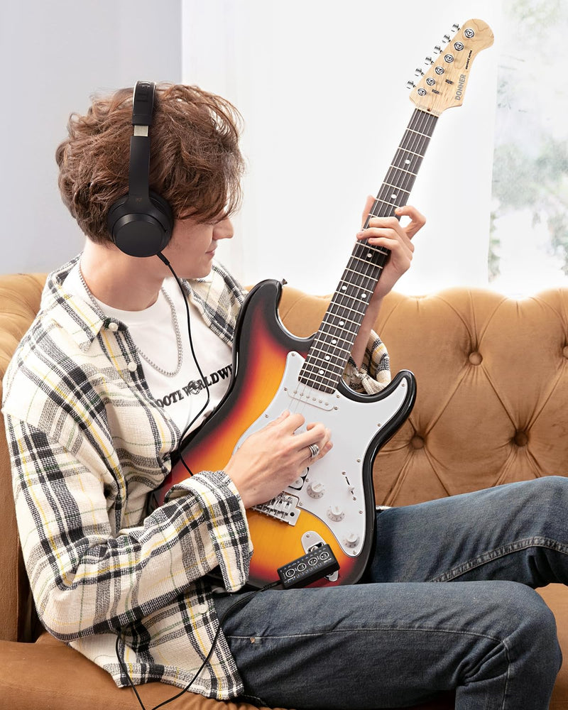 Donner Guitar Headphone Amp Mini Turbo with 10 Amp Models Tuner USB Rechargeable Multi-Effects Delay Reverb Chorus Overdrive Mini Portable Electric Guitar Amp