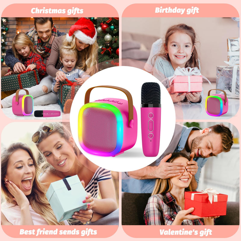 Karaoke Microphone Machine for Kids Adults, 4-12 Years Old Girls Christmas Birthday Gift for Girls and Boys, Karaoke Toys for Ages 4, 5, 6, 7, 8, 9, 10, 12 +Year Old Family Home Party (Red-01) Red