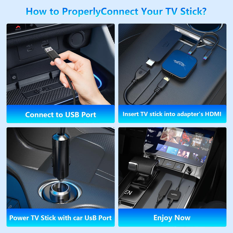 Car TV Mate Pro with Wireless CarPlay Adapter, 2025 New HDMI Multimedia Adapter for TV Stick Converter/Game Consoles/Set-Top Box/Screen Throwers, Magic Box Support Wired CarPlay Cars from 2016 Grey-Y3B
