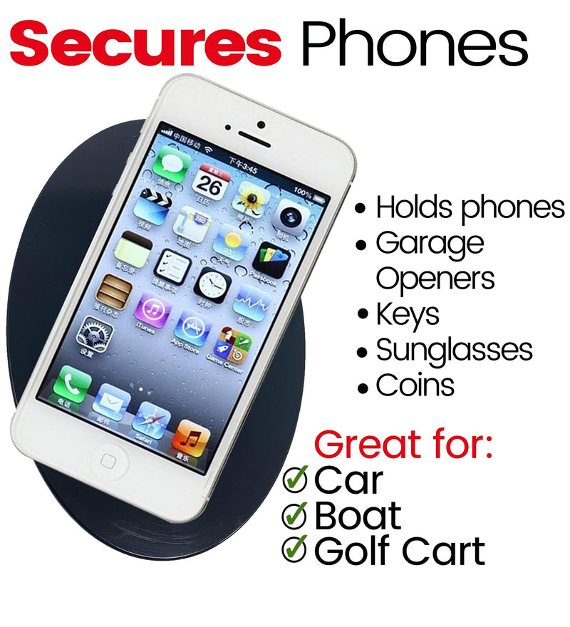 SlipToGrip Premium Cell Pads Twin Pack - Two Universal Cell Pads. Sticky Anti-Slip Gel Pads - Holds Cell Phones, Sunglasses, Coins, Golf Cart, Boating, Speakers.