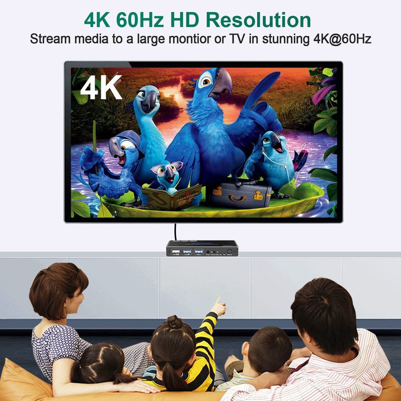 USB 3.0 KVM Switch HDMI 2 Computer 1 Monitor HotKey 4K60 4:4:4 HDR Atmos - 2 PCs Share Keyboard Mouse Printer Scanner Mac Windows,HDCP Pass,USB Selector