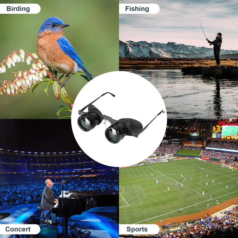 Hands-Free Binocular Glasses for Enhanced Viewing - HD Clarity, Lightweight & Portable, Adjustable Focus, Perfect for Bird Watching, Sports, Concerts, Vision Impairment - User-Friendly